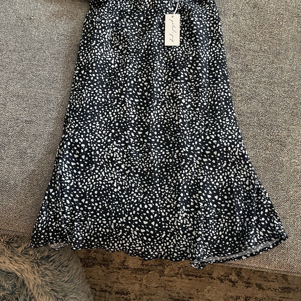 Petal & Pup Navy and White A-Line Midi Skirt